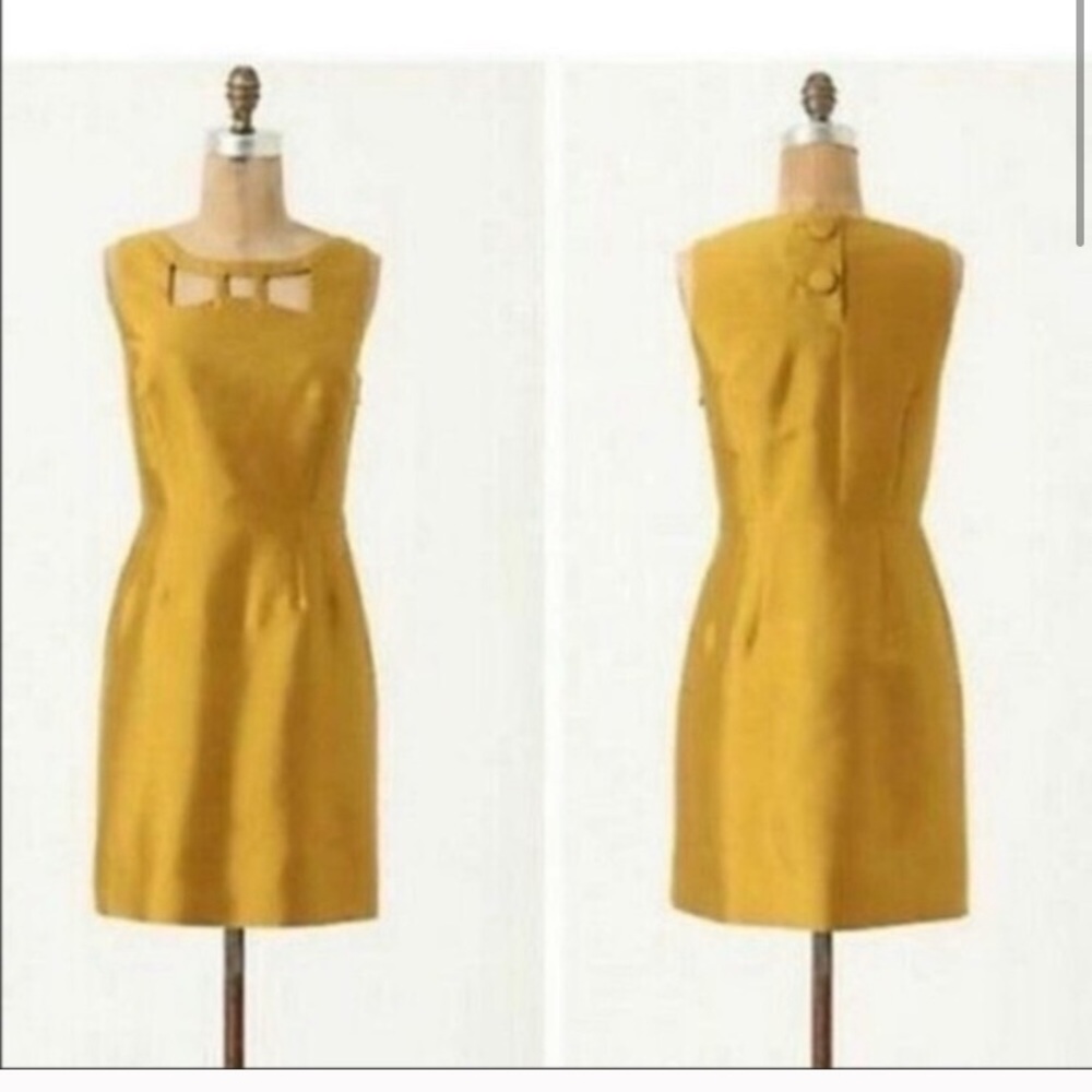 Anthropologie Maeve Gold Dress w/pockets